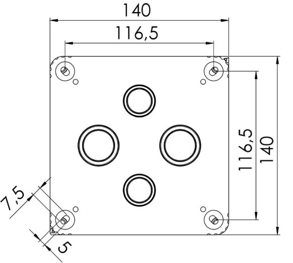 Wiska Combi 1010 10062214 Black Junction Box