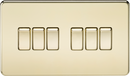 Knightsbridge MLA SF4200PB Screwless 10AX 6G 2-Way Switch - Polished Brass