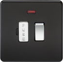 Knightsbridge MLA SF6300NMB Screwless 13A Switched Fused Spur Unit with Neon - Matt Black With Chrome Rocker