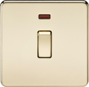 Knightsbridge MLA SF8341NPB Screwless 20A 1G DP Switch with Neon - Polished Brass