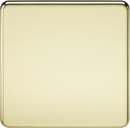 Knightsbridge MLA SF8350PB Screwless 1G Blanking Plate - Polished Brass