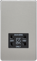 Knightsbridge MLA SF8900BC Screwless 115V/230V Dual Voltage Shaver Socket - Brushed Chrome