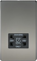 Knightsbridge MLA SF8900BN Screwless 115V/230V Dual Voltage Shaver Socket - Black Nickel