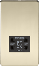 Knightsbridge MLA SF8900PB Screwless 115V/230V Dual Voltage Shaver Socket - Polished Brass