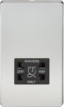 Knightsbridge MLA SF8900PC Screwless 115V/230V Dual Voltage Shaver Socket - Polished Chrome