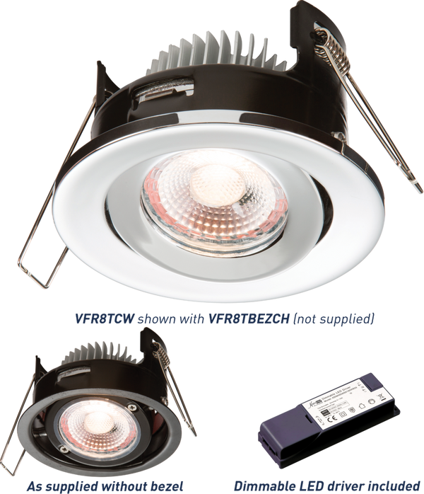 Knightsbridge MLA VFR8TCW PROKNIGHT LED IP20 8W Tilt Fire-Rated Downlight 4000K