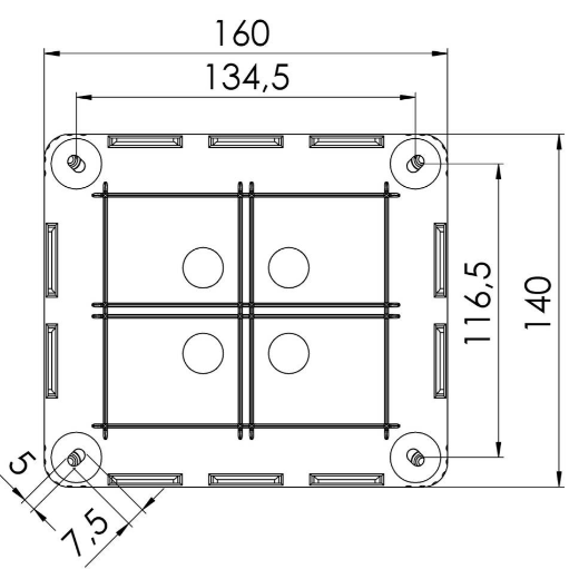 Wiska Combi 1210 10101460 Black Junction Box