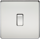 Knightsbridge MLA SF1200PC Screwless 10AX 1G Intermediate Switch - Polished Chrome