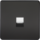Knightsbridge MLA SF7300MB Screwless Telephone Master Socket -Matt Black with Chrome Shutter