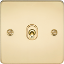 Knightsbridge MLA FP1TOGPB Flat Plate 10AX 1G 2 Way Toggle Switch - Polished Brass