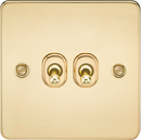 Knightsbridge MLA FP2TOGPB Flat Plate 10AX 2G 2-way toggle switch - polished brass