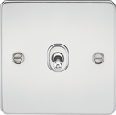 Knightsbridge MLA FP12TOGPC Flat Plate 10AX 1G Intermediate Toggle Switch - Polished Chrome