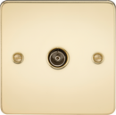 Knightsbridge MLA FP0100PB Flat Plate 1G TV Outlet (non-isolated) - Polished Brass