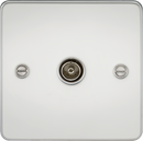 Knightsbridge MLA FP0100PC Flat Plate 1G TV Outlet (non-isolated) - Polished Chrome