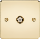 Knightsbridge MLA FP0150PB Flat Plate 1G SAT TV Outlet (non-isolated) - Polished Brass