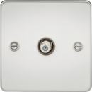 Knightsbridge MLA FP0150PC Flat Plate 1G SAT TV Outlet (non-isolated) - Polished Chrome