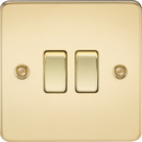 Knightsbridge MLA FP3000PB Flat Plate 10AX 2G 2-way switch - polished brass