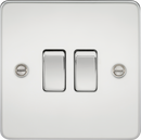 Knightsbridge MLA FP3000PC Flat Plate 10AX 2G 2-way switch - polished chrome