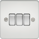 Knightsbridge MLA FP4000PC Flat Plate 10AX 3G 2-way switch - polished chrome