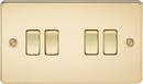 Knightsbridge MLA FP4100PB Flat Plate 10AX 4G 2-way switch - polished brass