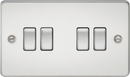 Knightsbridge MLA FP4100PC Flat plate 10AX 4G 2-way switch - polished chrome