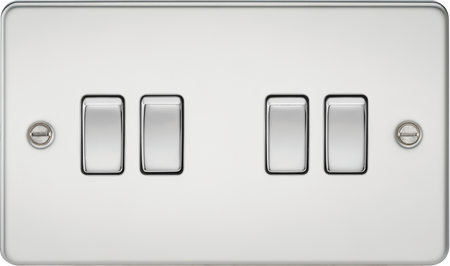 Knightsbridge MLA FP4100PC Flat plate 10AX 4G 2-way switch - polished chrome