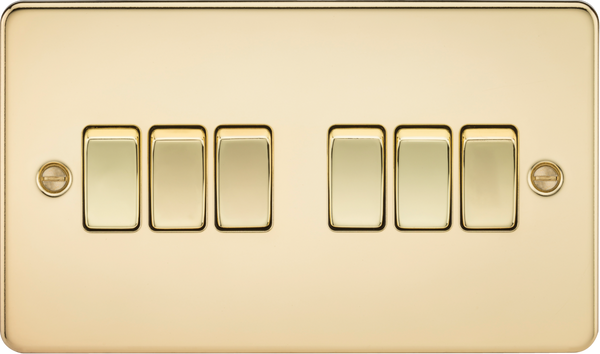 Knightsbridge MLA FP4200PB Flat Plate 10AX 6G 2-way switch - polished brass
