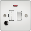 Knightsbridge MLA FP6300FPC Flat Plate 13A switched fused spur unit with neon and flex outlet - polished chrome