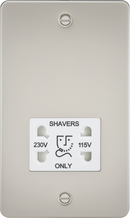 Knightsbridge MLA FP8900PLW Flat Plate 115/230V dual voltage shaver socket - pearl with white insert