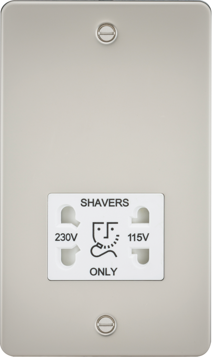 Knightsbridge MLA FP8900PLW Flat Plate 115/230V dual voltage shaver socket - pearl with white insert
