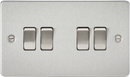 Knightsbridge MLA FP4100BC Flat plate 10AX 4G 2-way switch - brushed chrome