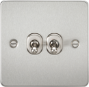 Knightsbridge MLA FP2TOGBC Flat Plate 10AX 2G 2-way toggle switch - brushed chrome