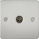 Knightsbridge MLA FP0100BC Flat Plate 1G TV Outlet (non-isolated) - Brushed Chrome