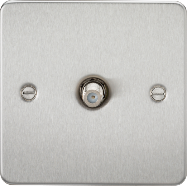 Knightsbridge MLA FP0150BC Flat Plate 1G SAT TV Outlet (non-isolated) - Brushed Chrome