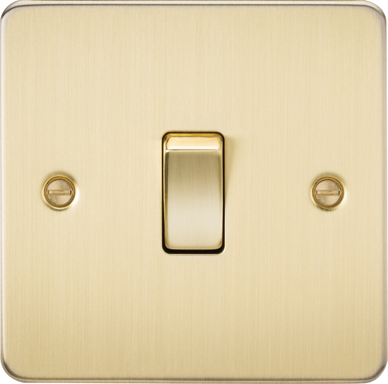 Knightsbridge MLA FP2000BB Flat Plate 10AX 1G 2 Way Switch - Brushed Brass