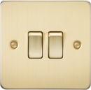 Knightsbridge MLA FP3000BB Flat Plate 10AX 2G 2-way switch - brushed brass