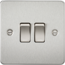 Knightsbridge MLA FP3000BC Flat Plate 10AX 2G 2-way switch - brushed chrome