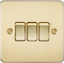 Knightsbridge MLA FP4000BB Flat Plate 10AX 3G 2-way switch - brushed brass