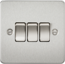 Knightsbridge MLA FP4000BC Flat Plate 10AX 3G 2-way switch - brushed chrome