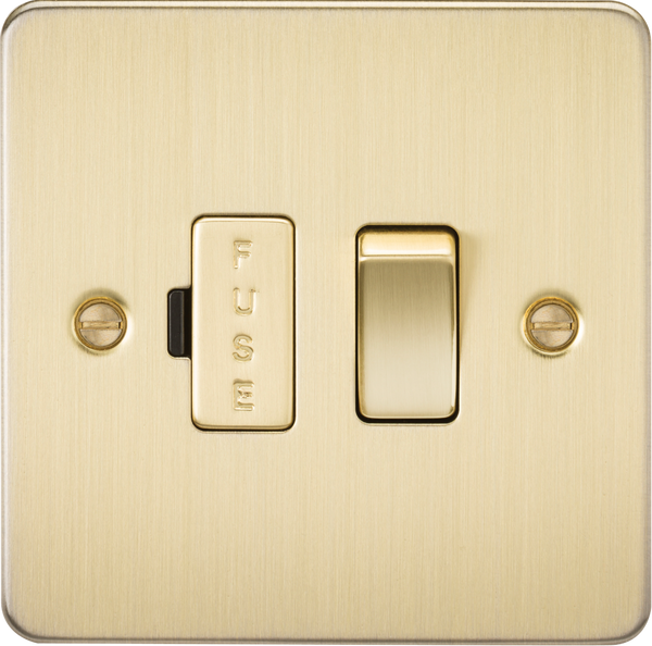 Knightsbridge MLA FP6300BB Flat Plate 13A switched fused spur unit - brushed brass
