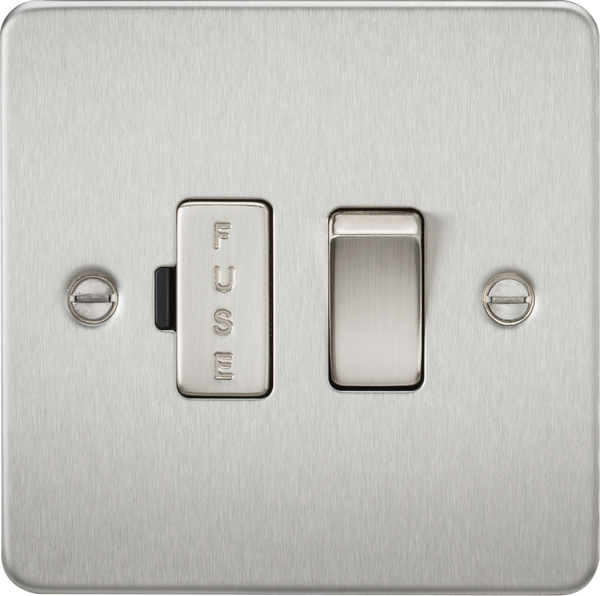 Knightsbridge MLA FP6300BC Flat Plate 13A switched fused spur unit - brushed chrome