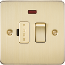 Knightsbridge MLA FP6300NBB Flat Plate 13A switched fused spur unit with neon - brushed brass