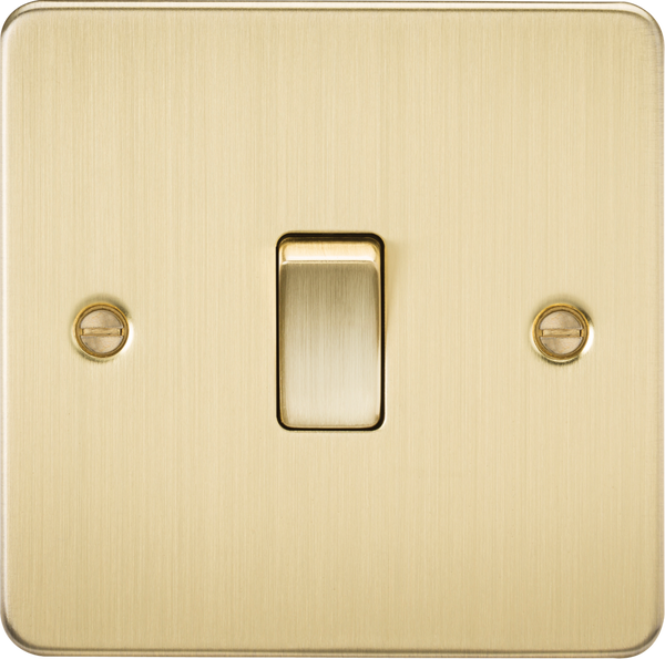 Knightsbridge MLA FP8341BB Flat Plate 20A 1G DP switch - brushed brass