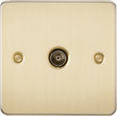 Knightsbridge MLA FP0100BB Flat Plate 1G TV Outlet (non-isolated) - Brushed Brass