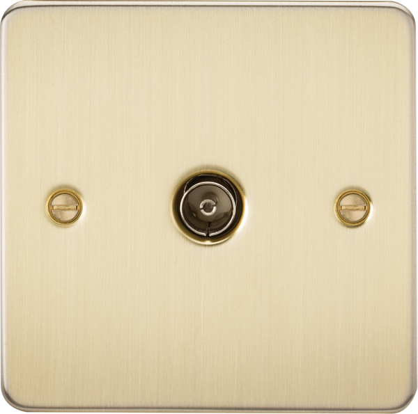 Knightsbridge MLA FP0100BB Flat Plate 1G TV Outlet (non-isolated) - Brushed Brass