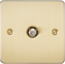 Knightsbridge MLA FP0150BB Flat Plate 1G SAT TV Outlet (non-isolated) - Brushed Brass