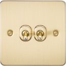 Knightsbridge MLA FP2TOGBB Flat Plate 10AX 2G 2-way toggle switch - brushed brass
