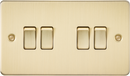 Knightsbridge MLA FP4100BB Flat Plate 10AX 4G 2-way switch - brushed brass