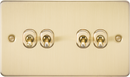 Knightsbridge MLA FP4TOGBB Flat Plate 10AX 4G 2-way toggle switch - brushed brass