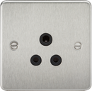 Knightsbridge MLA FP5ABC Flat Plate 5A unswitched socket - brushed chrome with black insert
